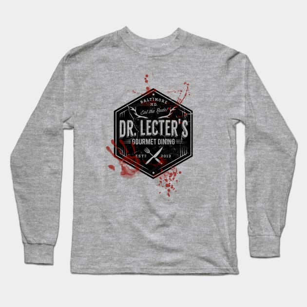 Dr. Lecter's Gourmet Dining - Hannibal Horror (Black) Long Sleeve T-Shirt by Nemons